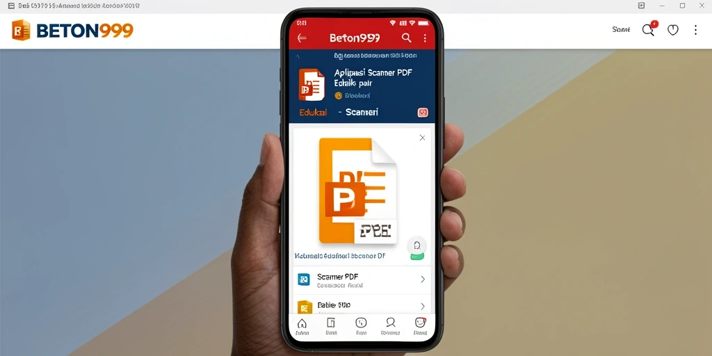 Screenshot BETON999 menampilkan antarmuka sederhana dan efisien untuk pemindaian PDF.
