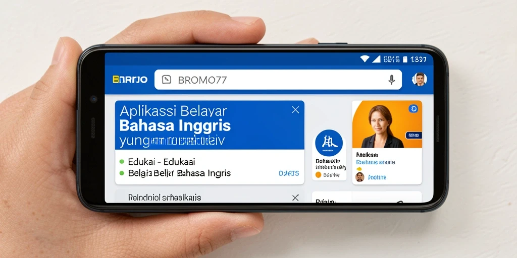Tampilan antarmuka BROMO77 yang menarik untuk belajar bahasa Inggris.