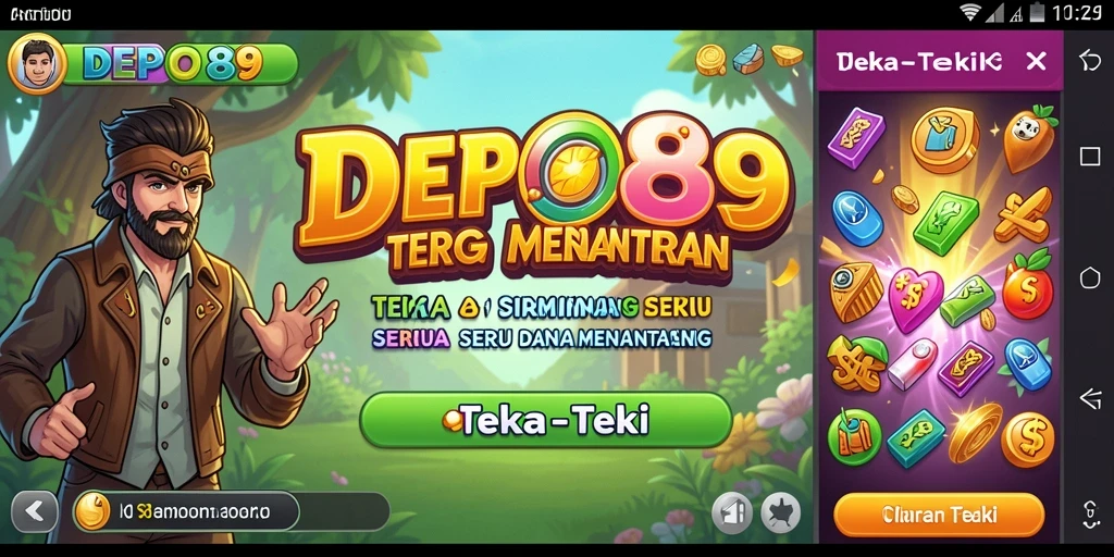 Tampilan antarmuka DEPO89 yang menarik dan menantang teka-teki.