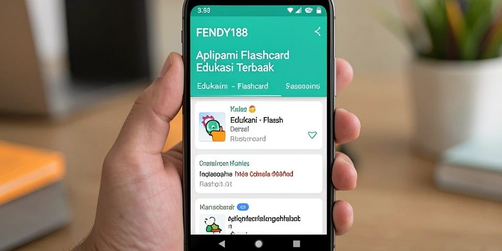 Tampilan antarmuka FENDY188 menunjukkan kemudahan penggunaan aplikasi Flashcard.