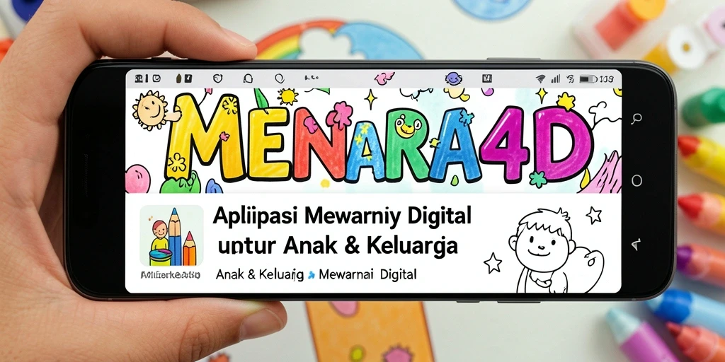 Tampilan antarmuka aplikasi Mewarnai Digital yang ramah anak.