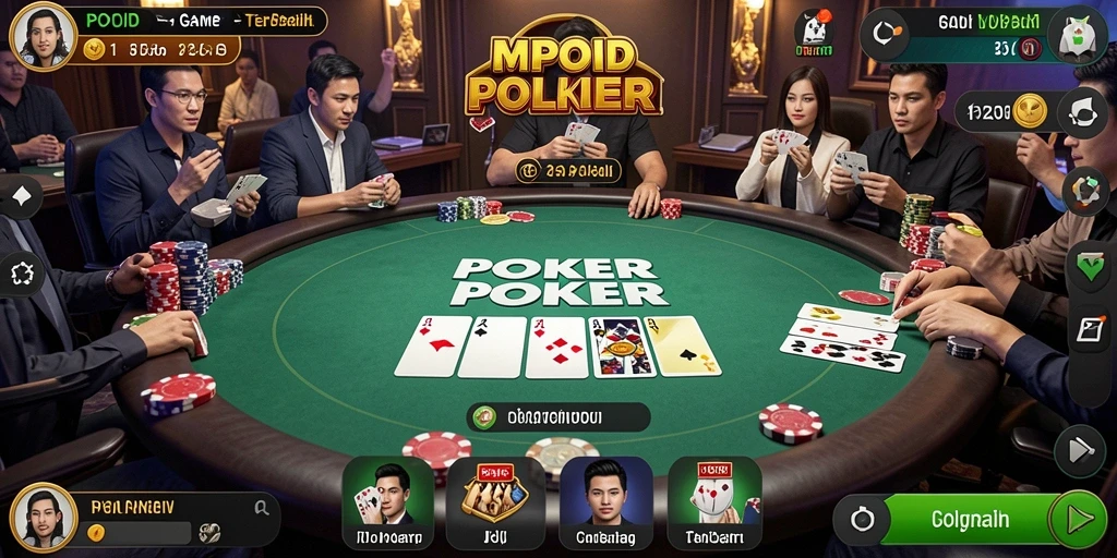 Tampilan antarmuka <strong>MPOID</strong> yang menarik saat bermain Poker.