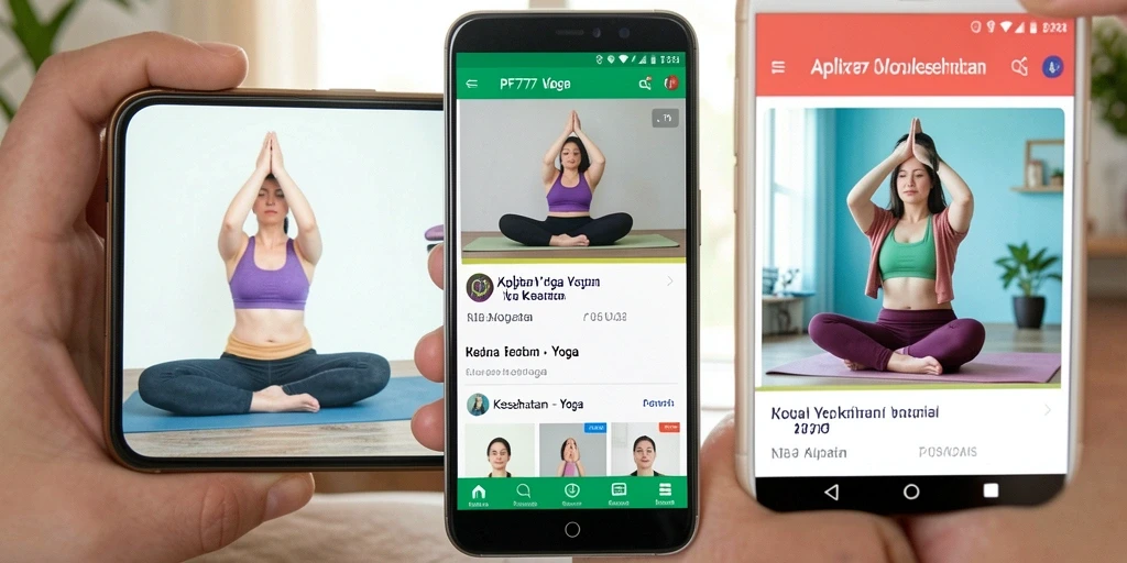 Antarmuka PF777 menampilkan panduan Yoga interaktif dan inspiratif.