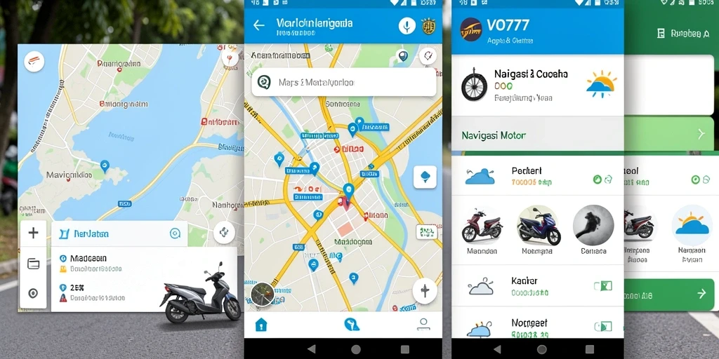 Tampilan antarmuka aplikasi VO777 untuk navigasi motor.